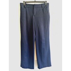 Nine West Navy Blue Dress Pants Woman's Size 31/12 Wide Leg Office Career Work